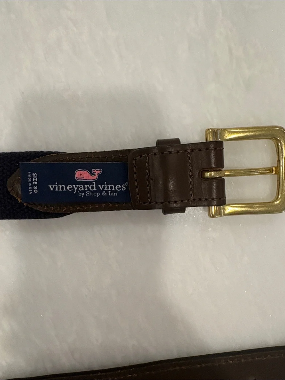 Vineyard Vines Whale Pattern Pink Navy belt
